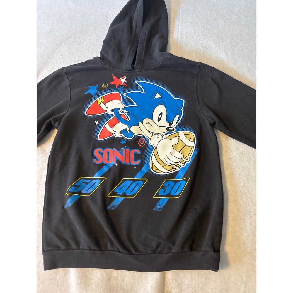 Sonic the Hedgehog Hoodie Kids Boys 14/16 Black‎  Football Graphic SG770719WT